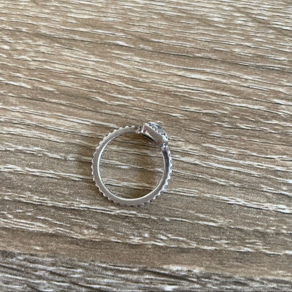 PANDORA Sparkling Halo Ring Square Cut Sterling Silver Cubic Zirconia Size 52 - Picture 5 of 7